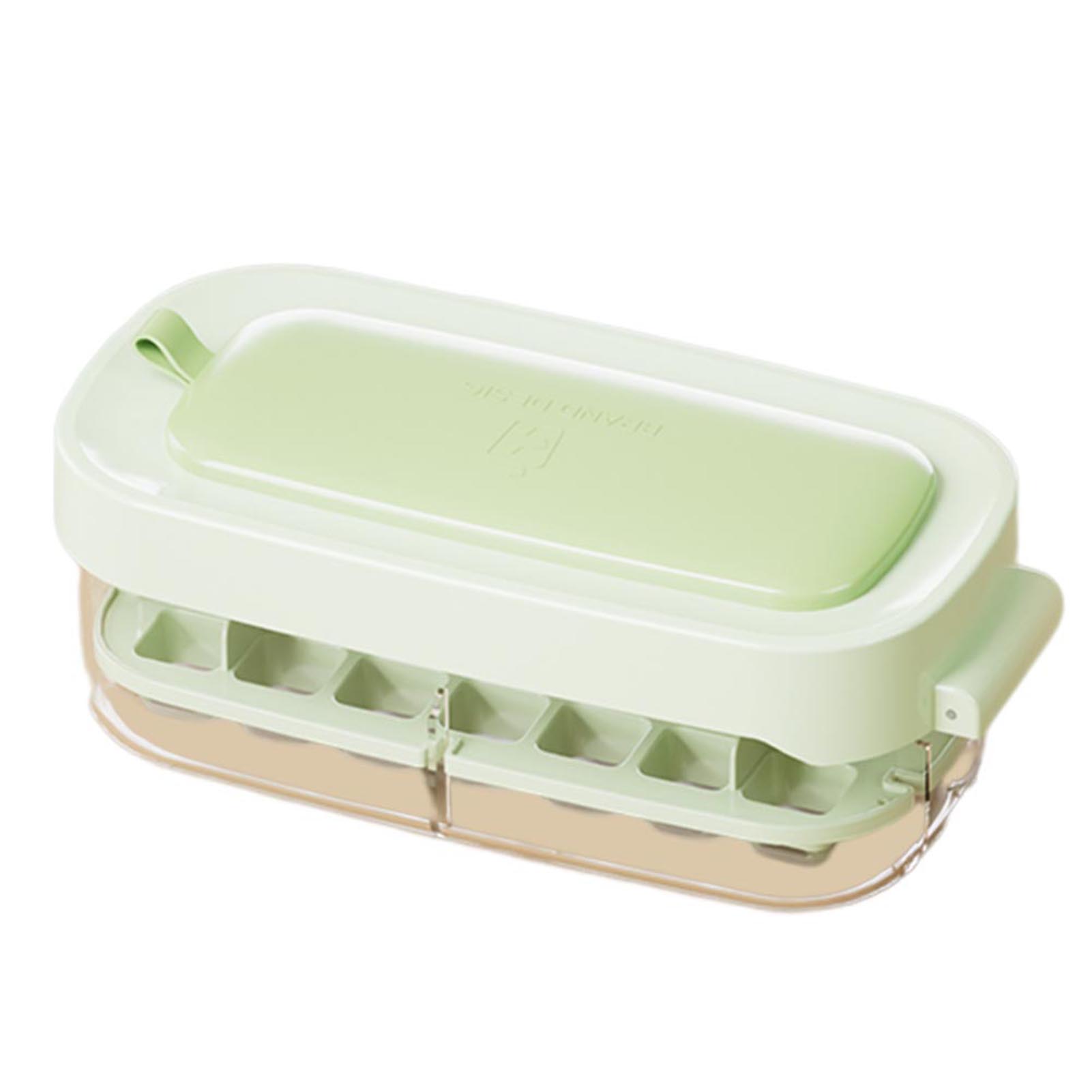 

Press-type Ice Cubes Mold With Lid Cold Resistance Clear Ice Storage Box Kitchen Supplies зелений