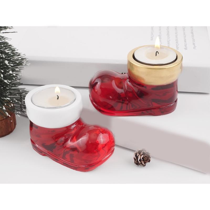 Christmas Boot Shaped Candle Holder Silicone Mould High Temperature Resistant Candlestick Mold Epoxy Decoration Mould