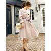 Used Arpege Story Limited Apuweiser-riche Pleated Trench Coat with Scarf, Beige