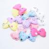 24Pcs 58*35mm Short Plush Bronzing Pattern Bow Appliques for Clothes Hat Sewing Patches DIY Baby Headwear Hair Clips Accessories