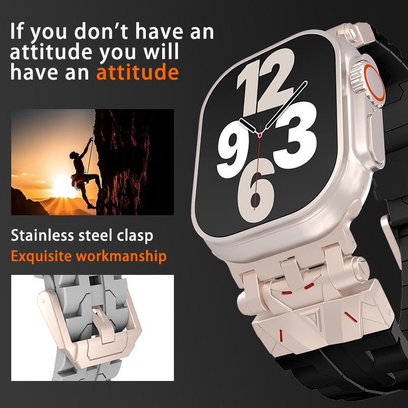 1 szt. Silikonowy pasek do Apple Watch S10 46mm dla Apple Watch Pasek mechaniczny 9 8 7 6 5 4 Ultra 2 49mm 45mm 44mm 42mm Bransoletka Akcesoria do smartwatcha