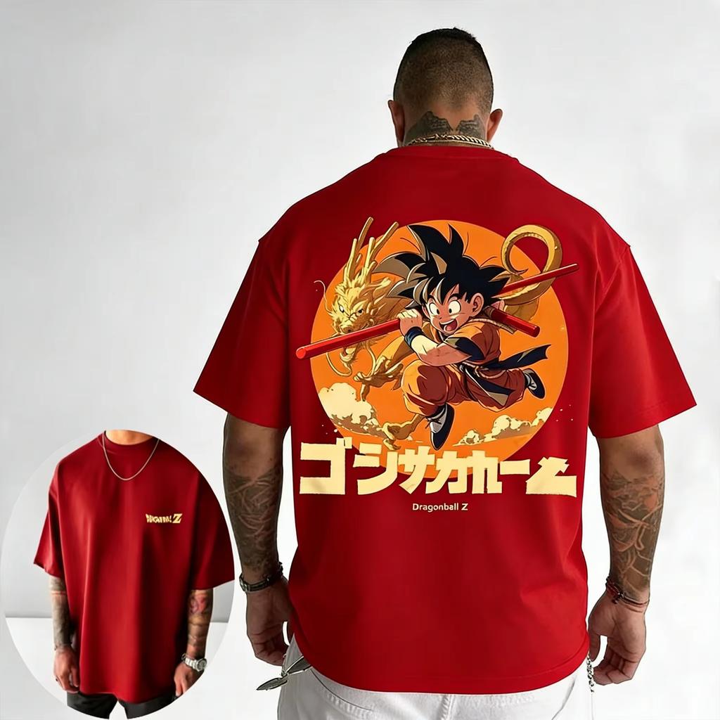 Dragon Ball Trendy Hot Items Anime Goku Printed Tshirt 2026 Summer New Style Mens and Womens Loose Casual Street Fashion Top