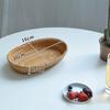 Rattan basket wooden woven basket fruit plate bread snack groceries steamed bun dining table coffee table top storage basket
