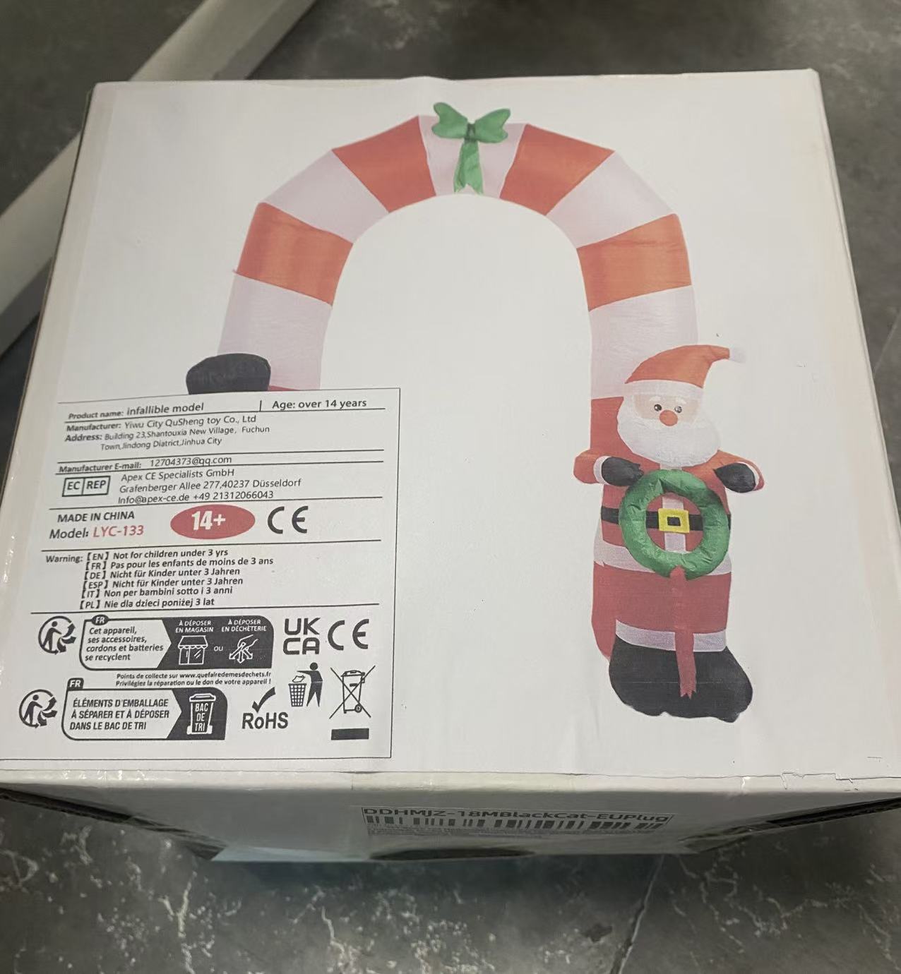 

7.87ФТ Надувная игрушечная арка Снеговик Санта Украшения Рождественский двор Газон Домашний декор для вечеринки со светодиодной подсветкой Рождественские принадлежности Украшения UK