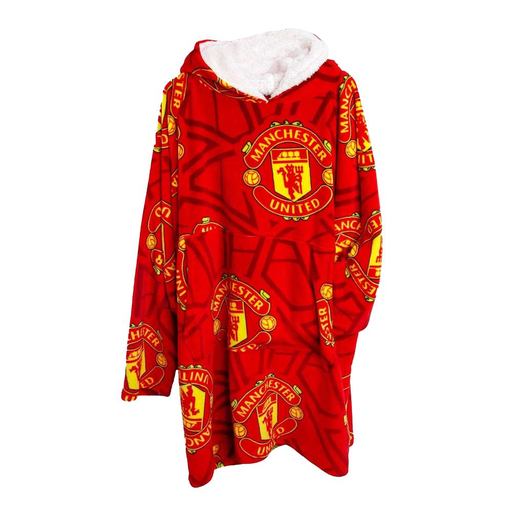 Manchester United FC Childrens/Kids Crest Fleece Oversized Blanket Hoodie