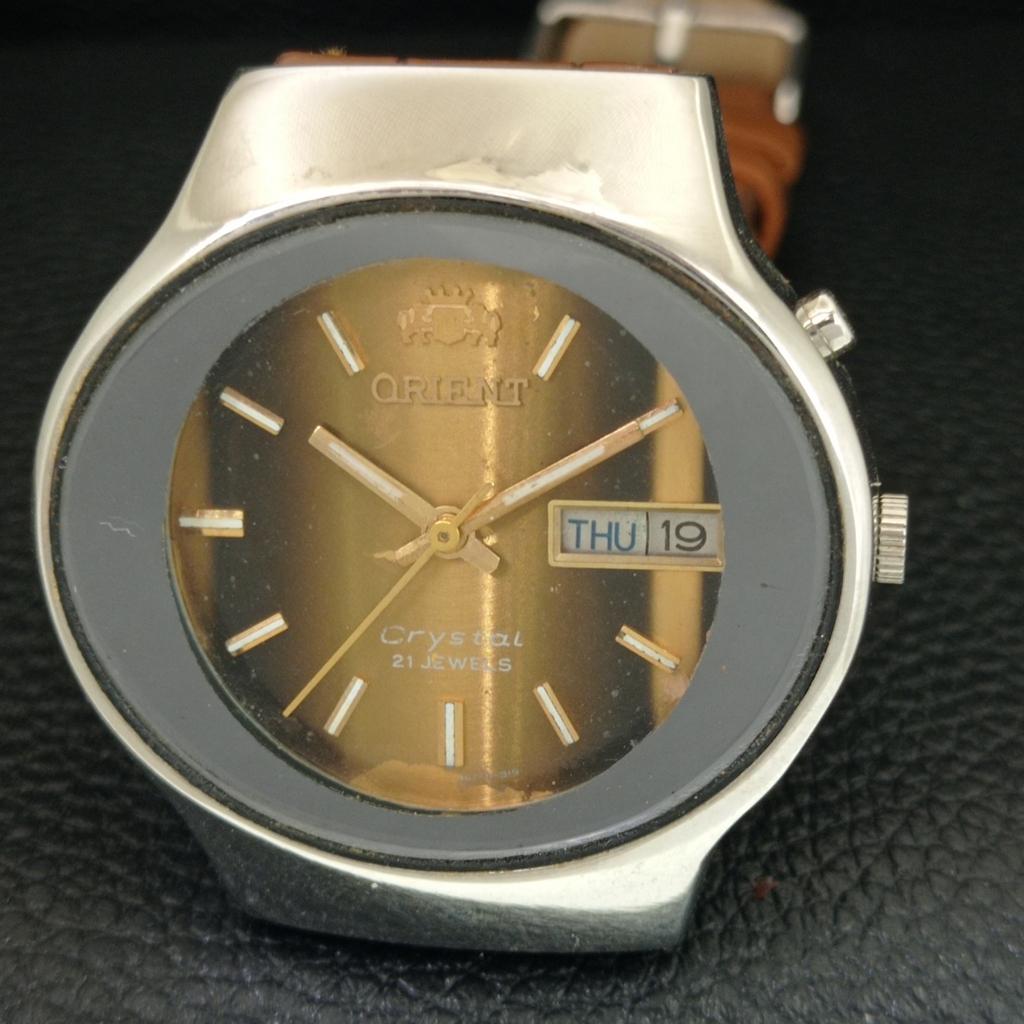 JAPAN VINTAGE ORIENT CRYSTAL AUTOMATIC 46941 HERREN ORIGINAL ZIFFERBLATT UHR a704990-1