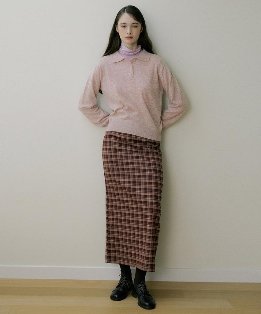 Riorg Eot Soft Check Maxi Skirt Butter Wine