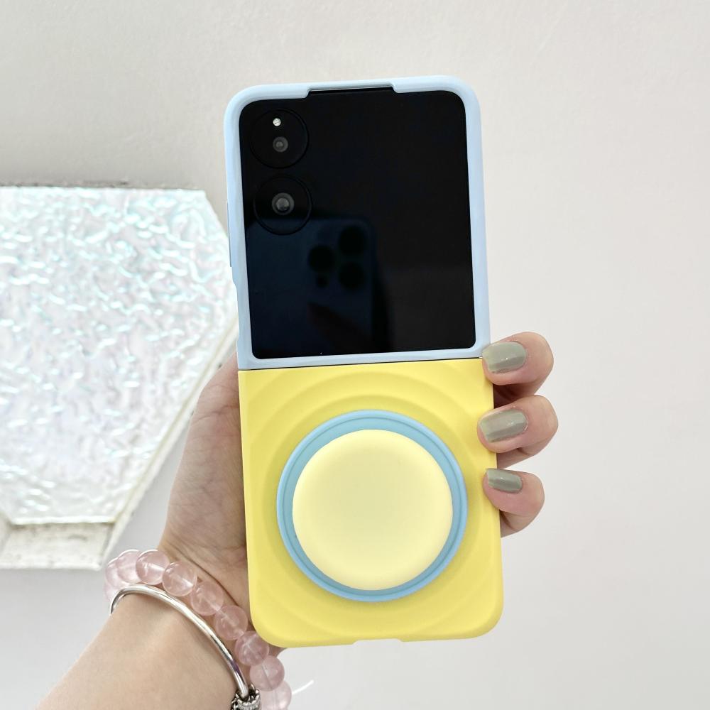 For Xiaomi Mix Flip and Mix Flip 2 Case Magsafe Ripple Pattern Contrast Color Block Foldable Matte Anti-Slip Grip Cover