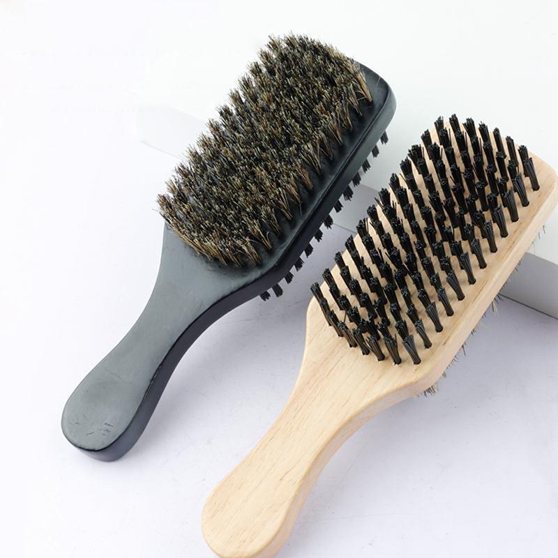 1Pcs Professional Soft Boar Bristle Dual Side Wood Beard Brush Men Mustache Comb Hairdresser Brush
