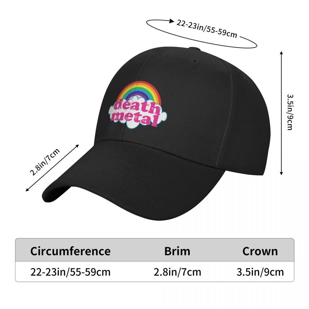 Custom Fashion Unisex Rainbow Rock Music Death Metal Baseball Cap Adult Adjustable Dad Hat for Unisex Sun Protection Snapback Hats