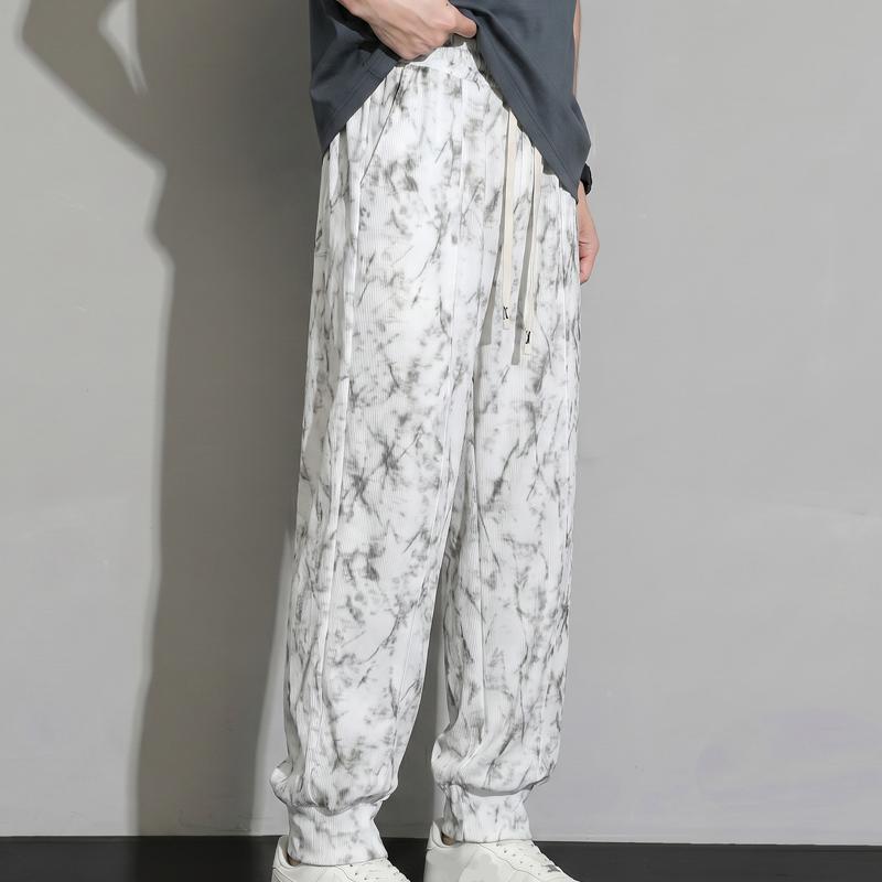 Men's Plus Size Tie-Dye Jogger Pants, Elastic Waist Casual Summer Trousers (4XL-10XL)