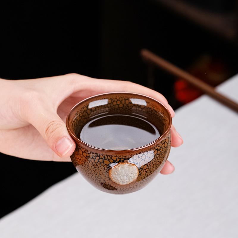 Zhugu Jianzhan Bowl Ceramic Large Master Tea Dragon Head Retro Tasting Cup Jilu Blue Internet Celebrity Sing
