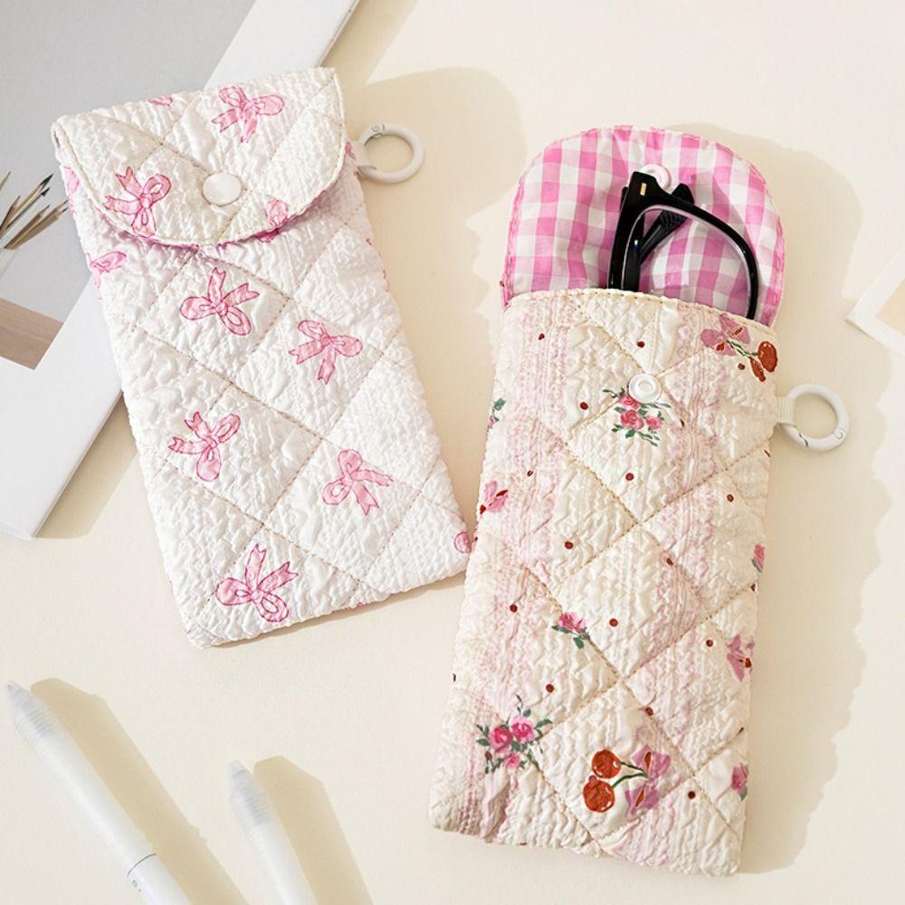 Portable Cloth Printed Glasses Bag Flower Sunglasses Eyeglass Bag Retro Glasses Storage Bag  Female