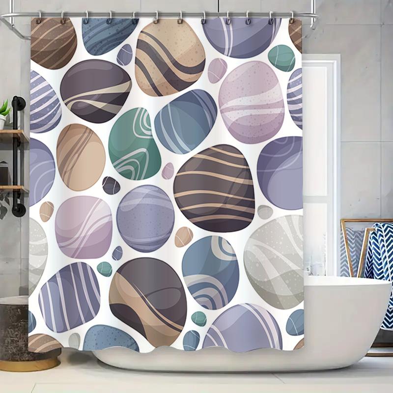 

Patterned Shower Curtain Modern Bathroom Decor With Geometric Shapes For Home Use In Various Colors W60H190(CM)-1 Pcs