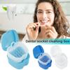 Denture Bath Box Cleaning Teeth Case Portable False Teeth Storage Case with Hanging Net Container Denture Boxs Soaking Container