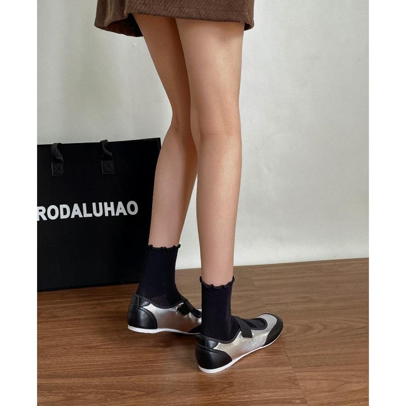 New, Platform Sports Shoes Fashionable Silver Casual Soft-soled Mary Jane Shoes Spring Versatile Thick Heel Small Leather Shoes Women