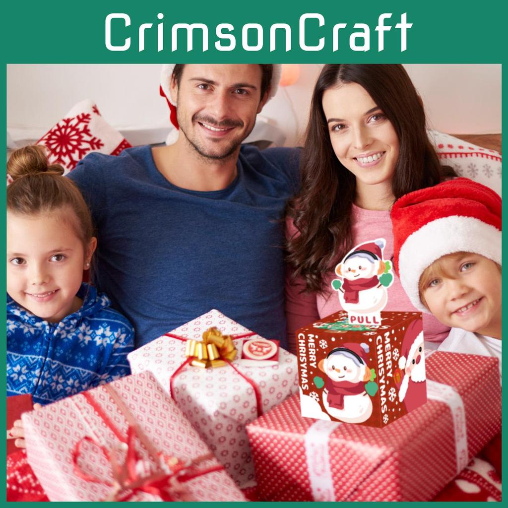 Pattern Cartoon Snowman Red Gift Box Christmas Decoration Prop Atmosphere