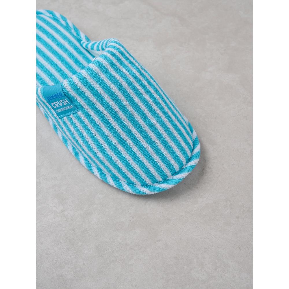 Daiso Cool SuMmer Frottee-Streifen Hausschuhe 230 250 Mm Blau Grün