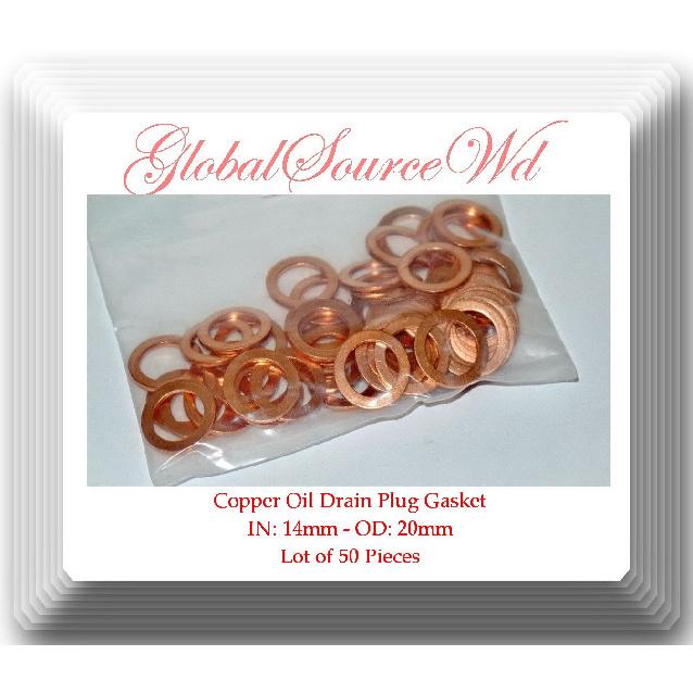 50 x Copper Oil Drain Plug Washer Gasket 14 x 20 mm