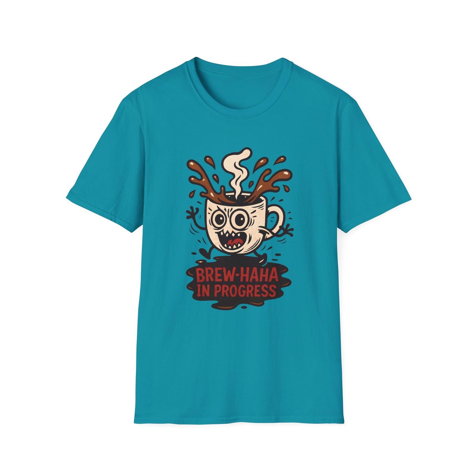 Unisex Softstyle T-Shirt Mens Womens Tees Top Frantic Coffee Mug Funny Cartoon Brew Chaos Graphic Tee M
