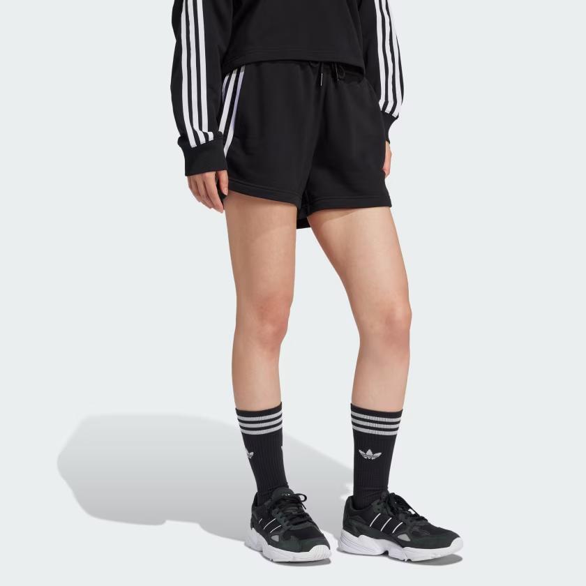 Adidas Originals 3-Stripes French Terry Shorts Dameshorts Svart IU2517