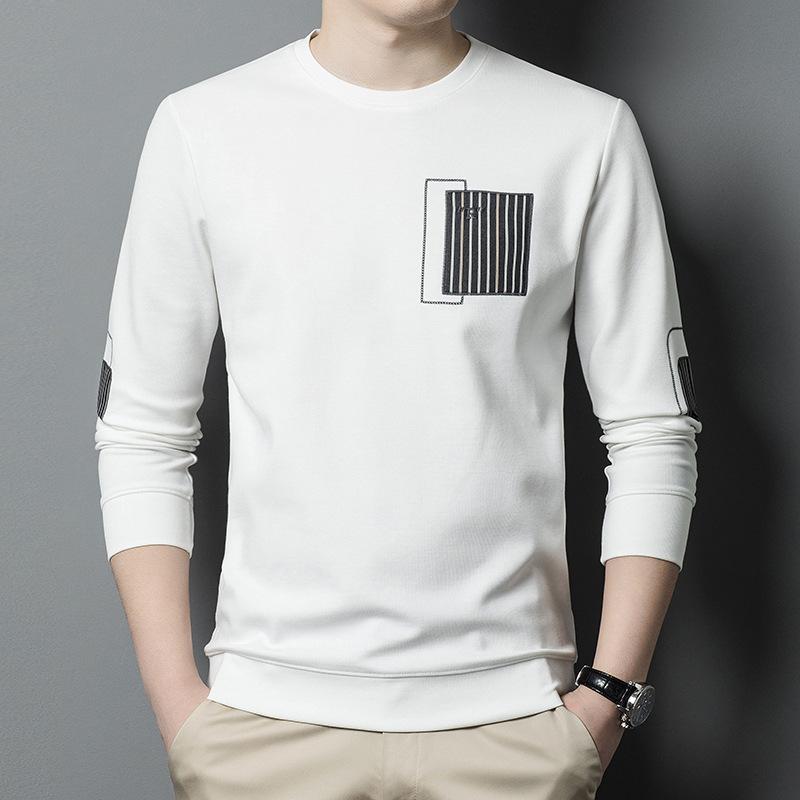 Autumn Sweatshirt Men's Youth Fashion Handsome Printed Bottoming Long-sleeved Round Neck T-shirt Men's Clothing