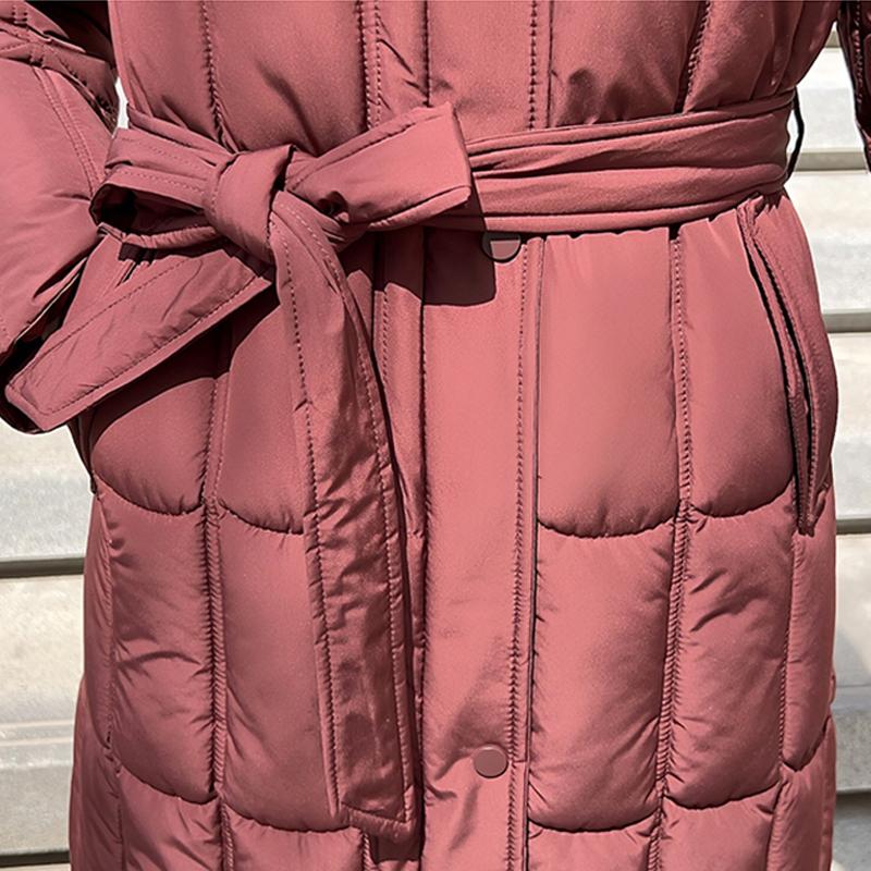 Detachable sleeves Plus Size L-7XL Fashion Woman Winter Coats With Belt Big Faux Fur Collar Long Parkas Hooded Loose Thick Female Jackets