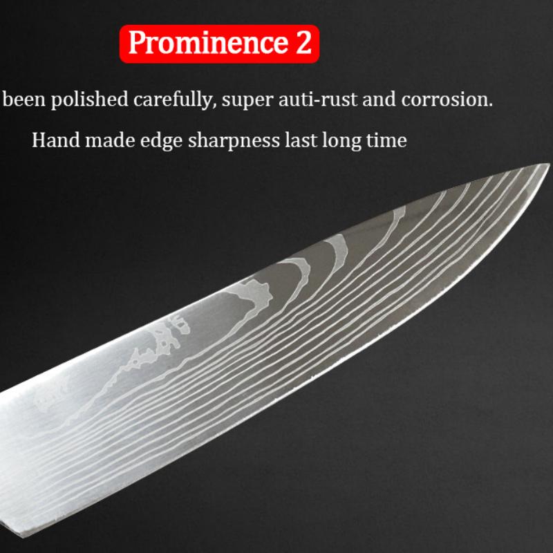 1PC,Chef's Knife Japanese Knife Sashimi Slicing Knife Chef's Multi-purpose Knife Cooking Knife Damascus Laser Pattern Kitchen Knife