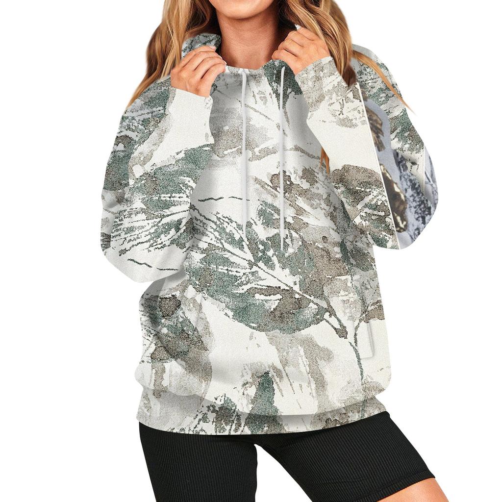 Modă Femei Zilnic Versatil Casual Model Hanorac Zilnic Mânecă Lungă Outdoor Camuflaj Mânecă Lungă Top Imprimat Hanorac