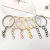 White Keychain Pendant Charm with Antique Gold Chain for DIY Jewelry