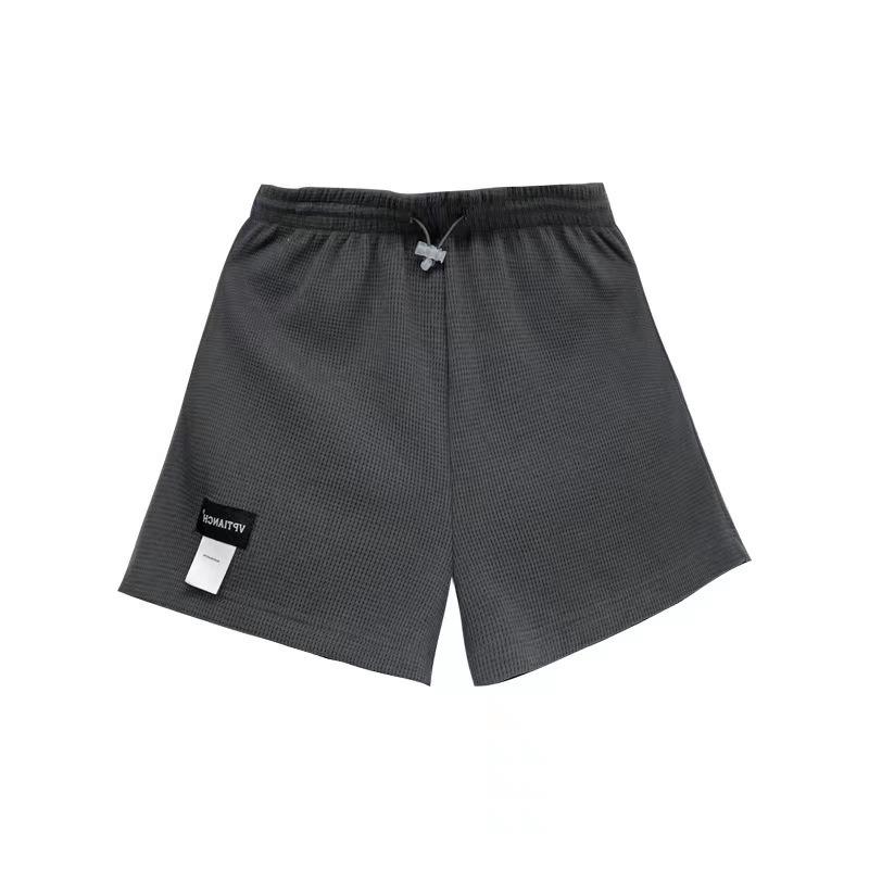 Waffle Shorts Loose Sports Shorts Women's Elastic Waist Wide Leg Hot Pants Casual High Waist Straight Home Pants