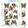20pcs Window Decals for Bird Strikes, Anti Collision Window Clings, Rainbow Reflection Window Sticker, Butterfly Style Sun Catcher Stickers for Glass