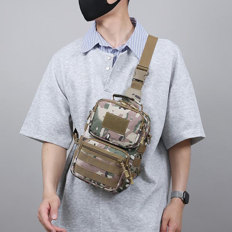 Herren Taktische Camouflage Schultertasche - Mehrfachtaschen Brusttasche Konvertiert zu Umhängetasche/Rucksack (Langlebiges Wander-Essential)