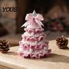 Decorative Yarn Tree for Bookshelves DIY Crochet Christmas Kit,Beginner-Friendly Xmas Craft Kit with Bow Complete Starter And Faux Pearl Embellishment