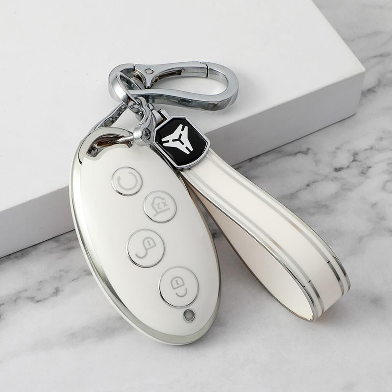TPU Premium Soft Car Key Case Cover Shell for BYD Song Plus Qin DMI Han EV Yuan Pro Tang ATTO 3 Key Rings Keychain Bag Accessory