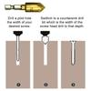 Xiaomi 6PC Hexagonal Handle Titanium Plated Five Edge Chamfering Knife Countersunk Drill 6-19mm Woodworking Spot Facer Tool Set