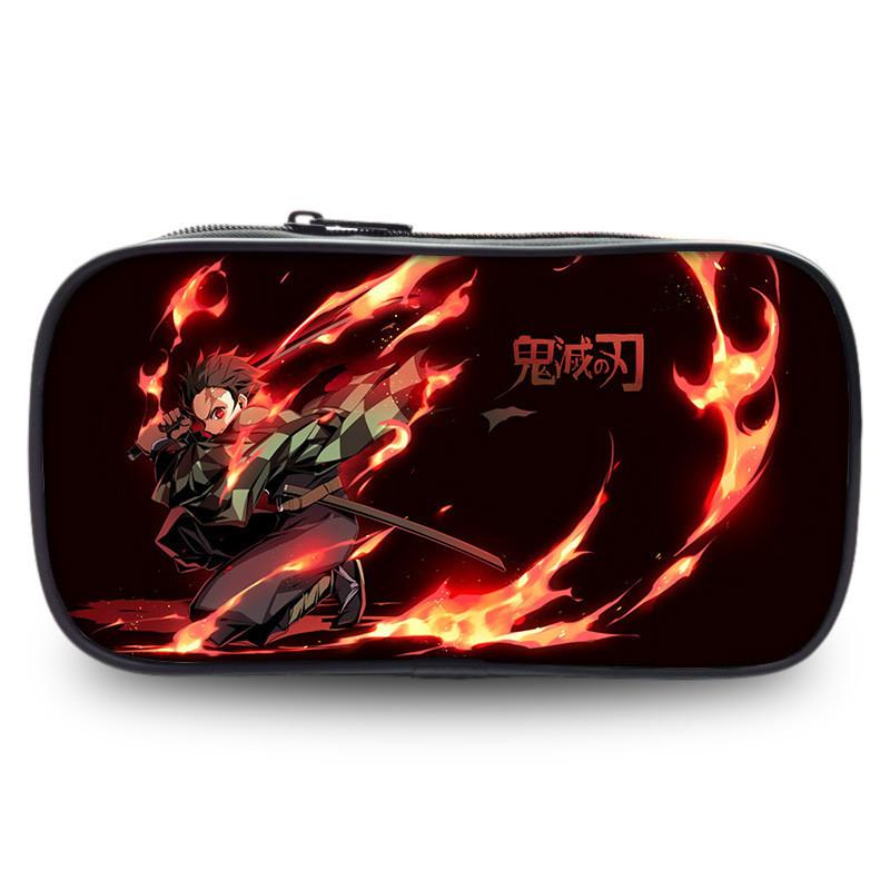 Durable Slayer Demon Pen Bag Versatile Oxford Fabric Large Capacity Stationery Holder
