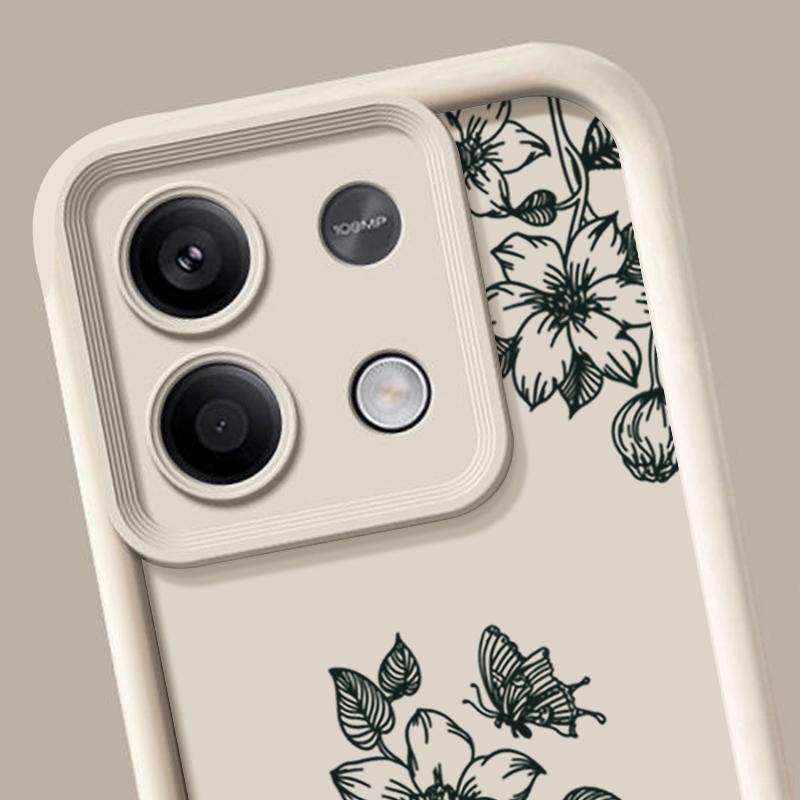 Custodia opaca antiurto in silicone morbido con motivo a fiori di giglio per Xiaomi 14t 13t Poco X6 X5 F6 Pro Redmi Note 14 13 12 11 10 Pro