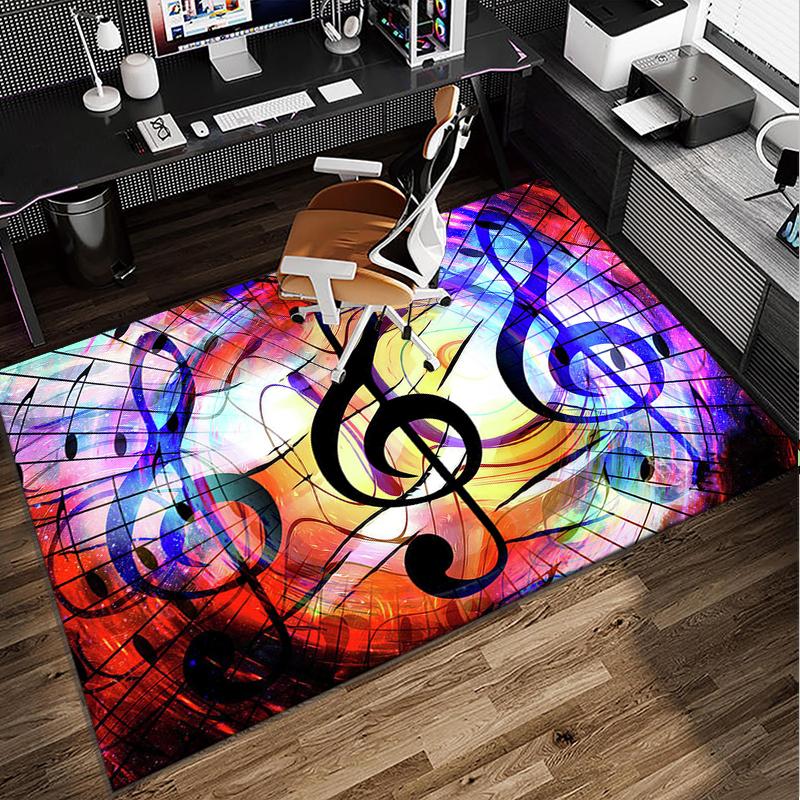 Music Notes Harmony Office Rug Chair Mat, Entryway Carpet, Suitable for Front Door, Bedroom, Living Room, Desk, Holiday Gift