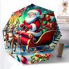 1pc Sturdy 8-Bone Auto Umbrella, Santa Claus Umbrella, Digital Printed, Foldable Umbrella for On-the-Go Outdoor Use