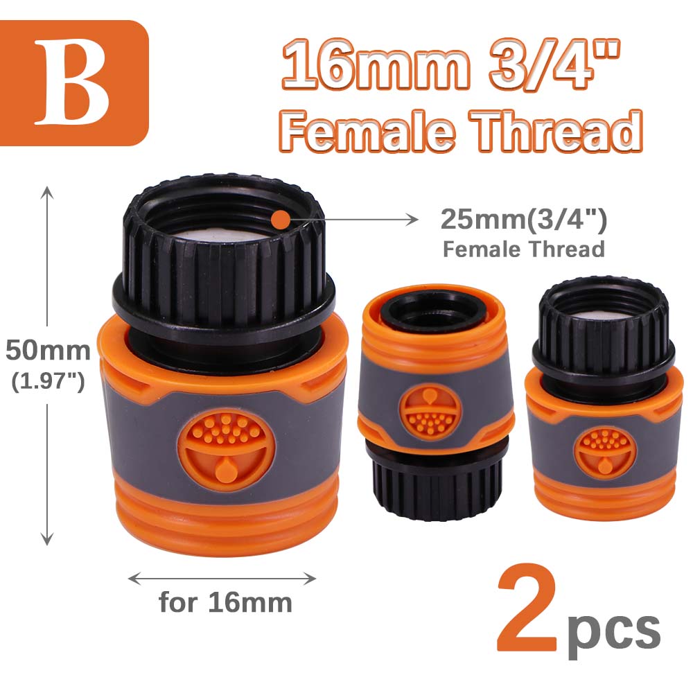 16mm 3/4" Hose Adapter Male X Female Thread Plastic Quick Connector Garden Irrigation Watering Tubing Coupling Joints Extender