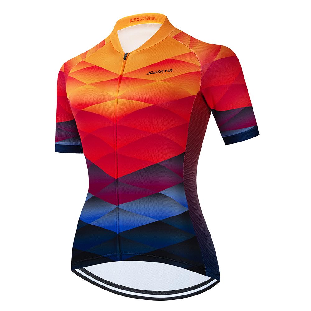 Women Summer New Short Sleeve Cycling Jersey Racing Bicycle Clothing Suit Breathable Mountain Bike Clothes Maillot Ropa Ciclismo
