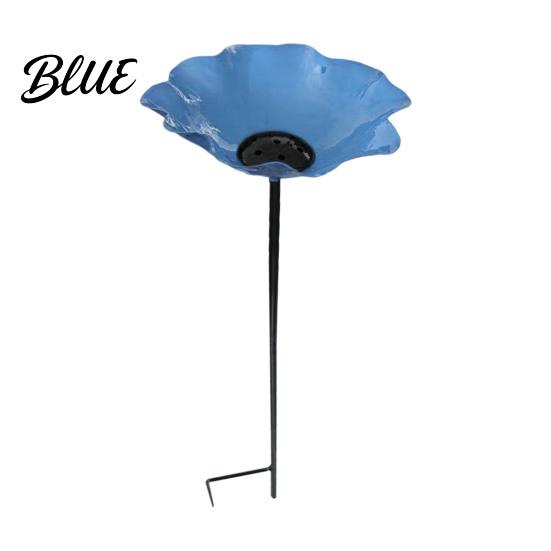 Backyard Bee Waterer Garden Metal Flower Stake Decorative Bird Bath Ground Insert Watering Pollinator Station Butterfly Drinking Bowl for Pollinators