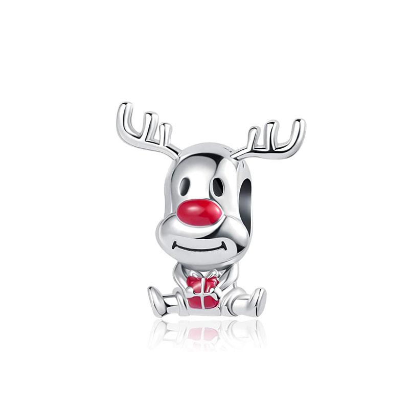 Boutique Gifts Suitable For Primitive Charm Braceletscopper Plated Christmas Santa Apple Snowman Diy Beads Accessories