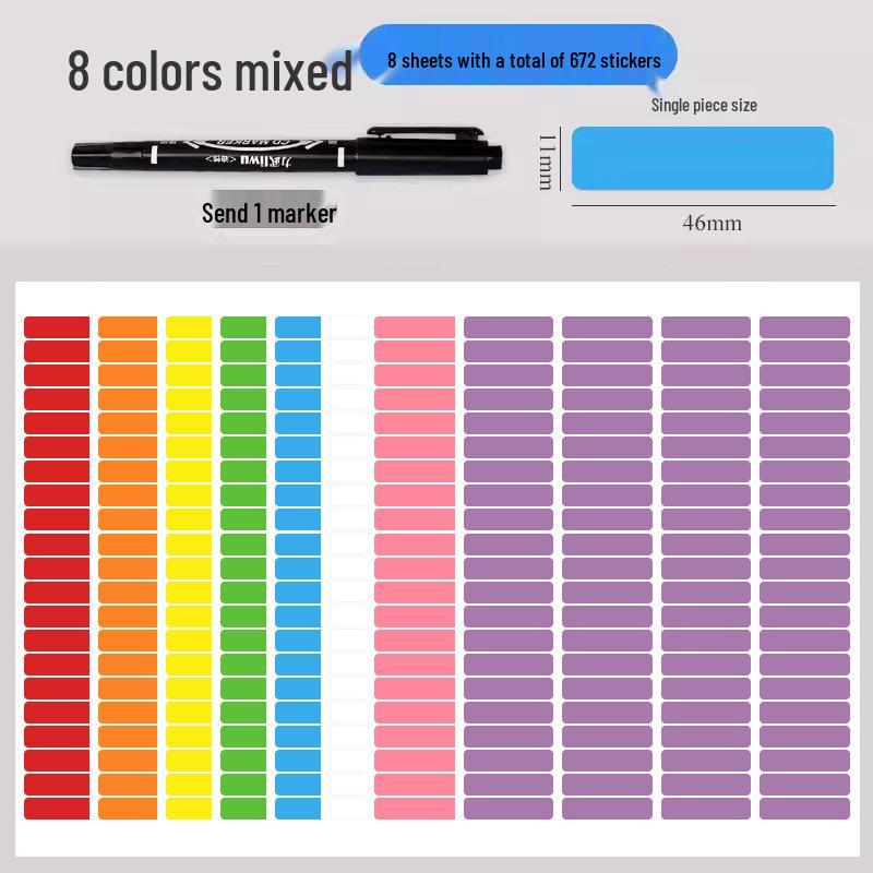 Color-Coded Homework Classification & Name Stickers for Workbook Decoration and Group Identification
