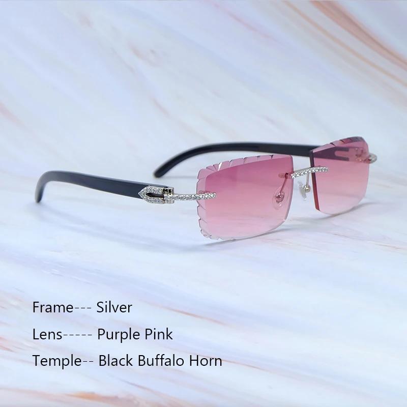Buzlu Out Güneş Gözlükleri Elmas Kesim Şık Rhinestones Carter Siyah Manda Boynuzu Lüks Gözlük Vintage Güneş Gözlükleri Y2K Dekorasyon