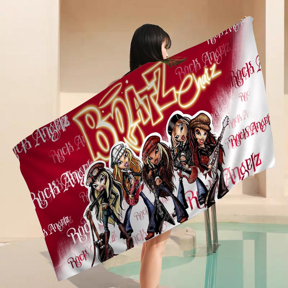 Lovely Doll Bratz Beach Towel Colorful Bath Towels For Girl Microfiber Quick Dry Custom Sand Free Beach Yoga Spa Gym Pool