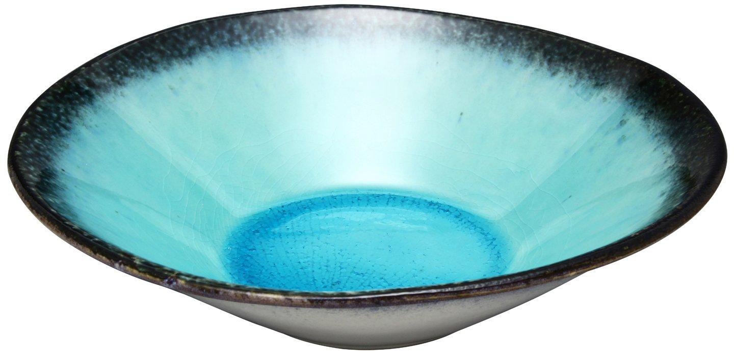 Utsuwa Roan Турецкий синий керамический овальный сервировочный салатник, прибл.. Диаметр 22 см x Высота 6 см