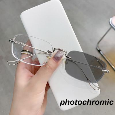 Photochrome Brille für den Außenbereich, Unisex, Damen und Herren, rechteckig, Minusbrille, modisch, Farbwechsel, Myopie-Brille, Dioptrien bis -4,0
