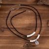PuRui Fashion 2Pcs/Set Black Simple Korean Velvet Alloy Necklace Adjustable Rope Chain Men Daily Y2K Zircon Accessories Gift
